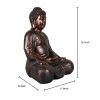 16.1inch Zen Buddha Indoor Outdoor Statue for Yard Garden Patio Deck Home Decor - bronze