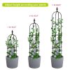 6.2ft Garden Obelisk Trellis; Lightweight Rustproof Plastic Coated Metal Tall Tower Trellis Stand - Black