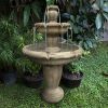 48inches Outdoor Concrete Floor Water Fountain with Submersible Electric Pump for Yard Patio Lawn Home Decor - 48inches