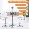 360¬∞ Swivel Round Pub Table with Height Adjustable - White