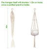 2Pcs Plant Hanger Flowerpot Net Bag 40in Cotton Rope Plant Hangers 4Legs Plant Hanger - White