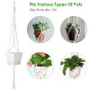 2Pcs Plant Hanger Flowerpot Net Bag 40in Cotton Rope Plant Hangers 4Legs Plant Hanger - White