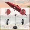 Simple Deluxe 7.5' Patio Outdoor Table Market Yard Umbrella with Push Button Tilt/Crank, 6 Sturdy Ribs for Garden, Deck, Backyard, Pool, 7.5ft, Red -