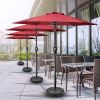 Simple Deluxe 7.5' Patio Outdoor Table Market Yard Umbrella with Push Button Tilt/Crank, 6 Sturdy Ribs for Garden, Deck, Backyard, Pool, 7.5ft, Red -