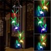 LED Colorful Solar Power Wind Chime Crystal Hummingbird Butterfly Waterproof Outdoor Windchime Solar Light for Garden outdoor - 05 - China