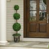 4 Feet Artificial Topiary Triple Ball Tree Plant - Green