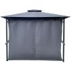 10x10 Ft Outdoor Patio Garden Gazebo Tent With Curtains,Gray - As Picture