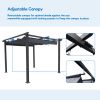 10x10 Ft Outdoor Patio Retractable Pergola With Canopy Sunshelter Pergola for Gardens,Terraces,Backyard,Gray - As Picture