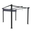 10x10 Ft Outdoor Patio Retractable Pergola With Canopy Sunshelter Pergola for Gardens,Terraces,Backyard,Gray - As Picture