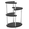 4Tier Metal Plant Stand Foldable Tall Plant Holder Iron Art Corner Plant Display Rack Indoor Outdoor Living Dinning Room-Black - Black