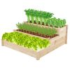 48.6 x 48.6 x 21in Raised Garden Bed Horticulture Outdoor Elevated Flower Box Tiered Garden Bed Wooden Vegetables Growing Planter for Backyard/Patio/G