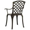 3 Piece Bistro Set Cast Aluminum Bronze - Brown