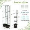 2 Pack Garden Planters with Trellis Cucumber Trellis Tomato Cage - Black