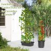 2 Pack Garden Planters with Trellis Cucumber Trellis Tomato Cage - Black