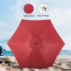 Simple Deluxe 7.5' Patio Outdoor Table Market Yard Umbrella with Push Button Tilt/Crank, 6 Sturdy Ribs for Garden, Deck, Backyard, Pool, 7.5ft, Red -