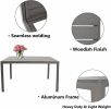 6 Person Outdoor Dining Table;  Patio Rectangle Aluminum Table;  Gray - KM0612